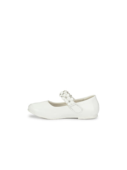 Tuskey Flower Detailed Mary Jane - White