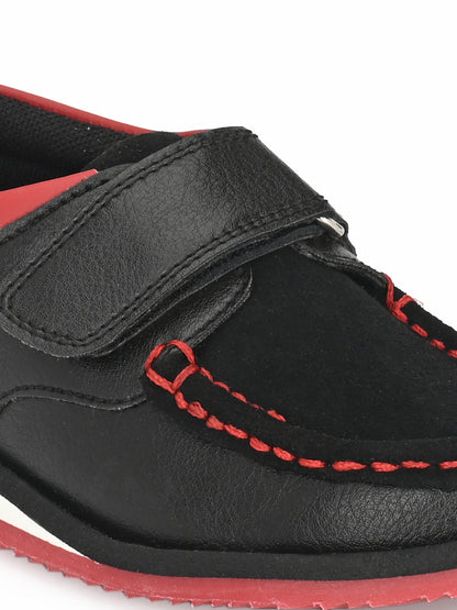 Tuskey Moccasin Style Velcro Closure Casual Shoes - Black