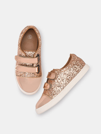 Tuskey Rose Gold Glitter Partywear Sneaker-Rose Gold