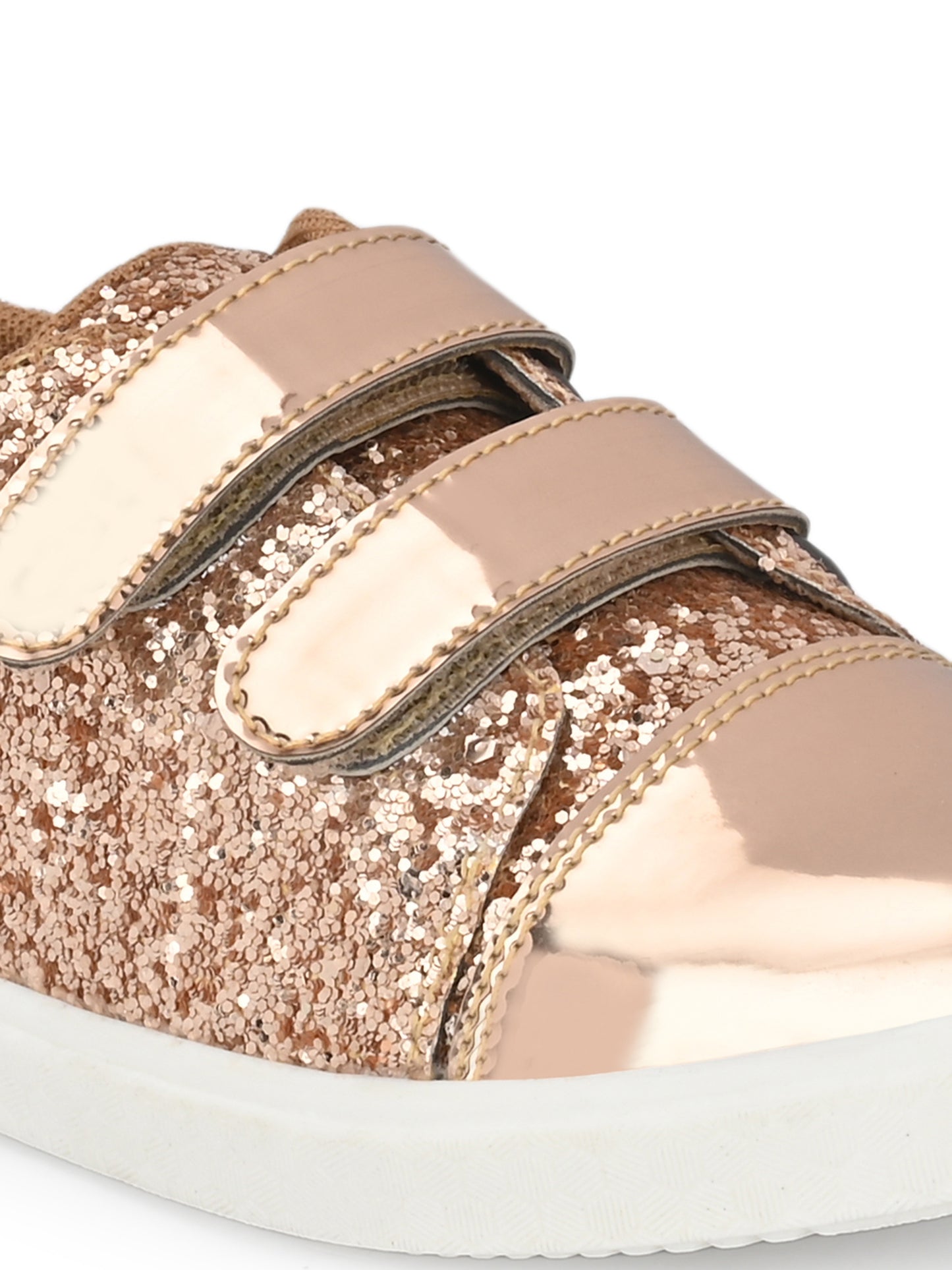 Tuskey Rose Gold Glitter Partywear Sneaker-Rose Gold