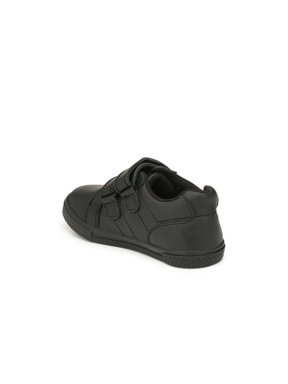 Tuskey Velcro Closure Solid School Shoes - Black