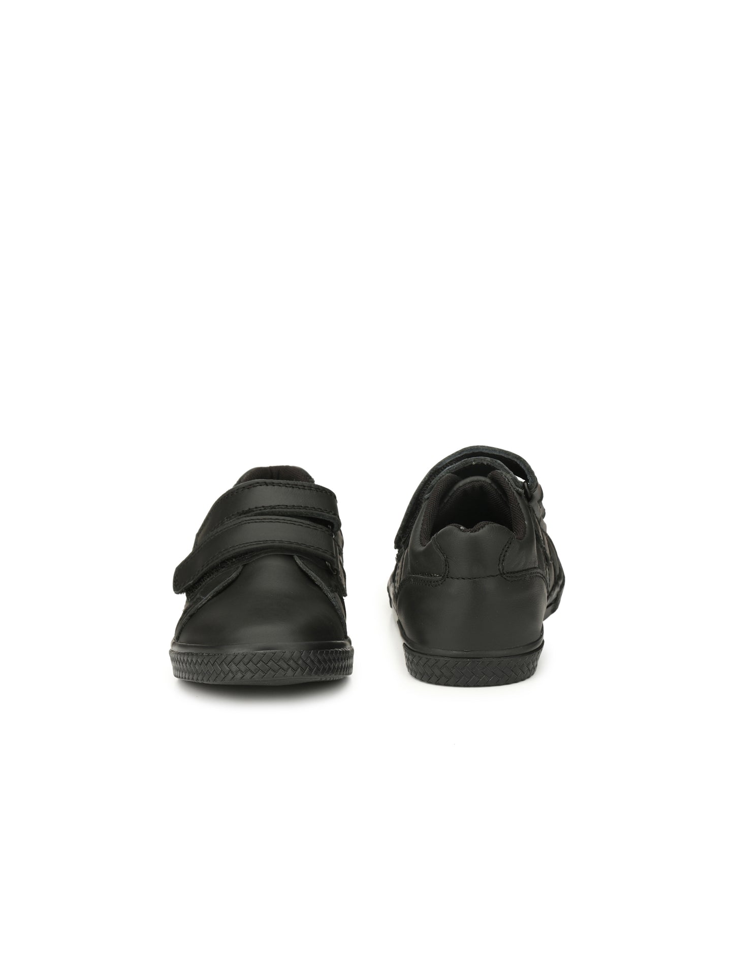 Tuskey Velcro Closure Solid School Shoes - Black