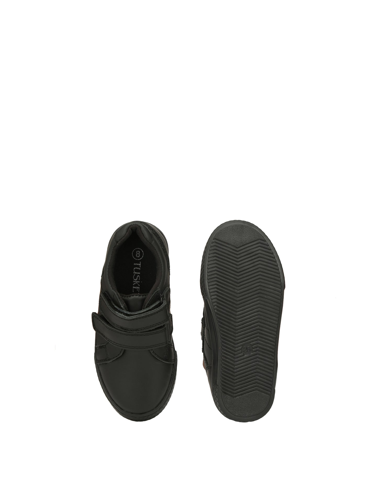 Tuskey Velcro Closure Solid School Shoes - Black