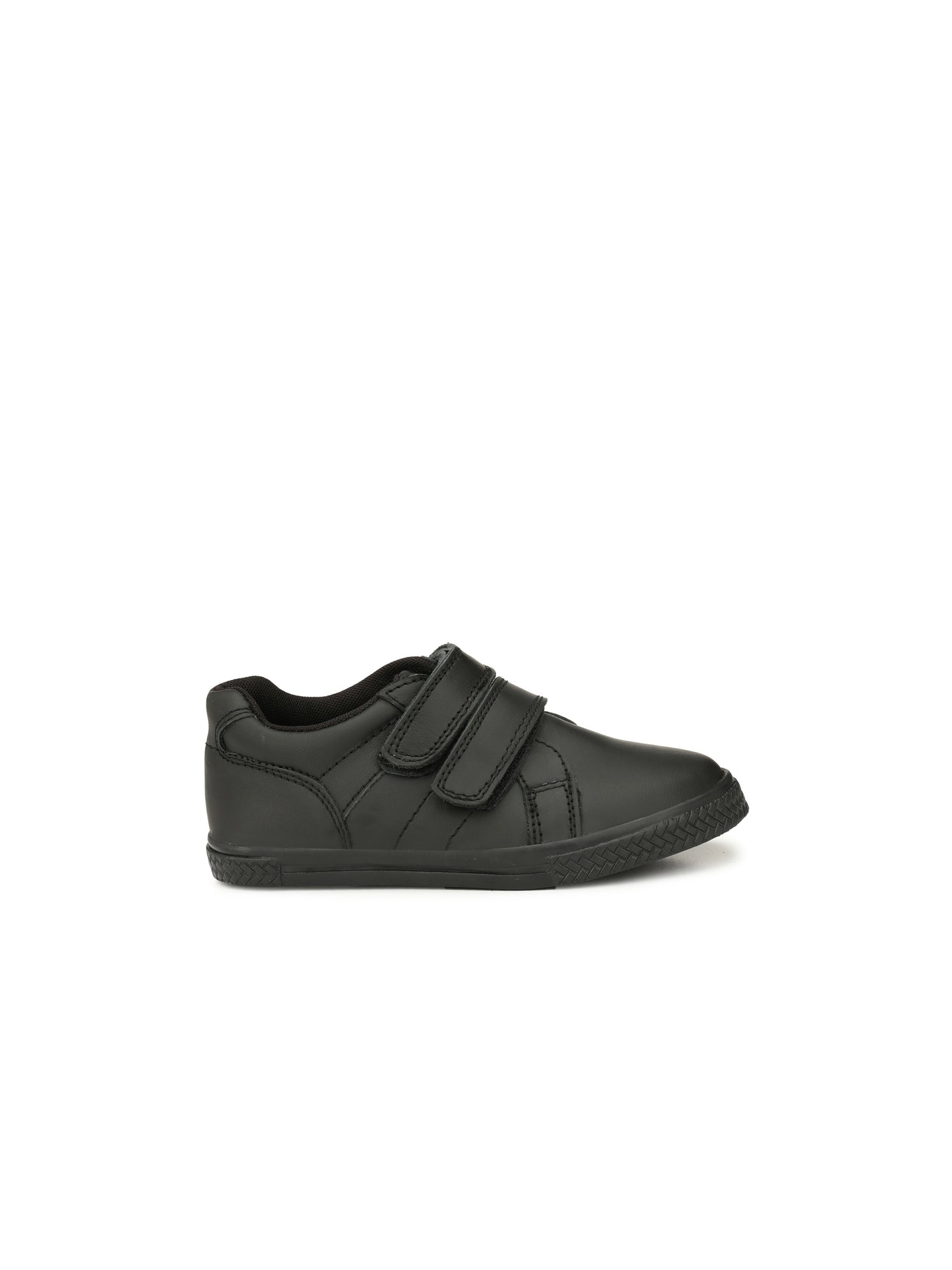 Tuskey Velcro Closure Solid School Shoes - Black