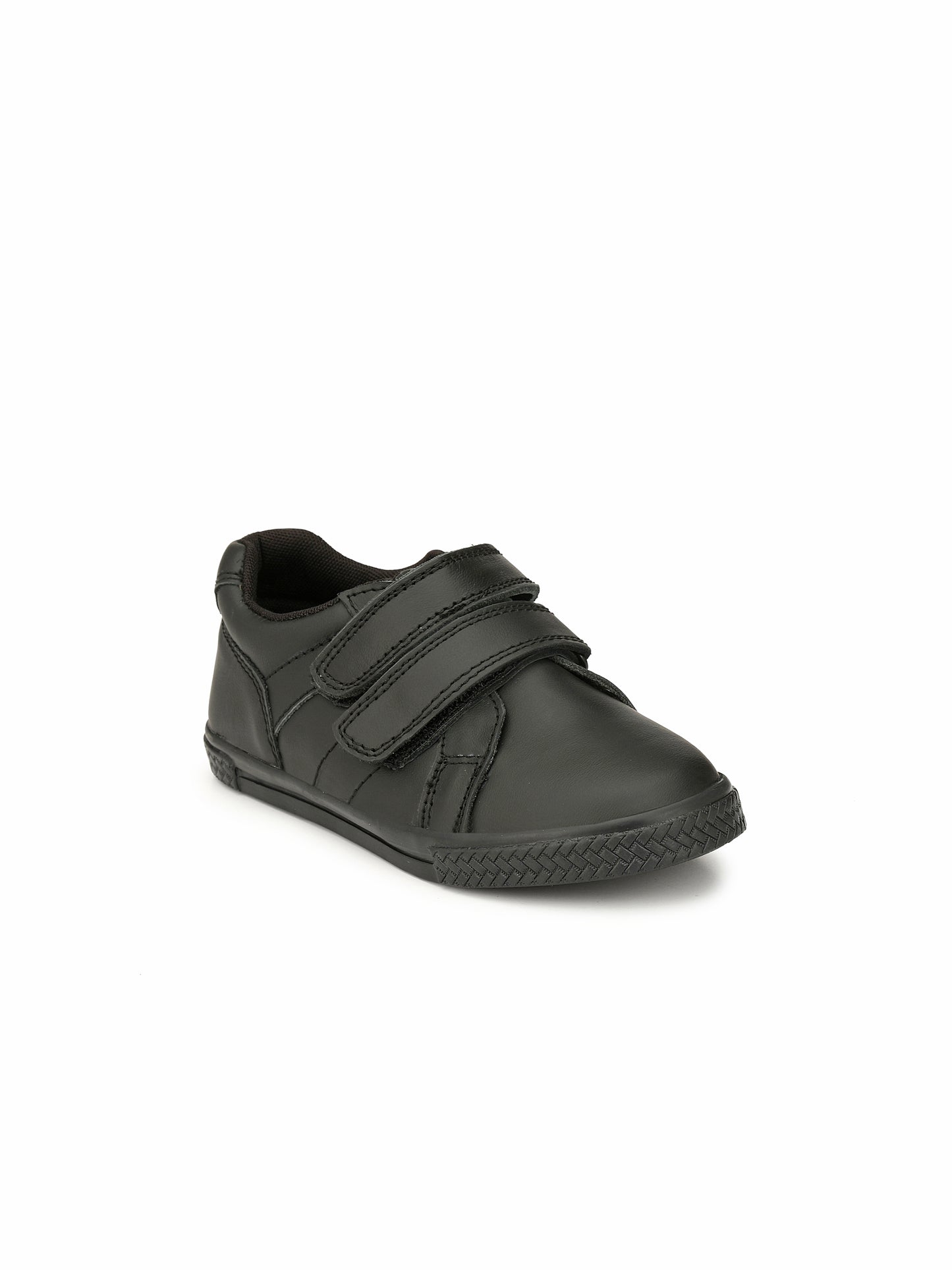 Tuskey Velcro Closure Solid School Shoes - Black