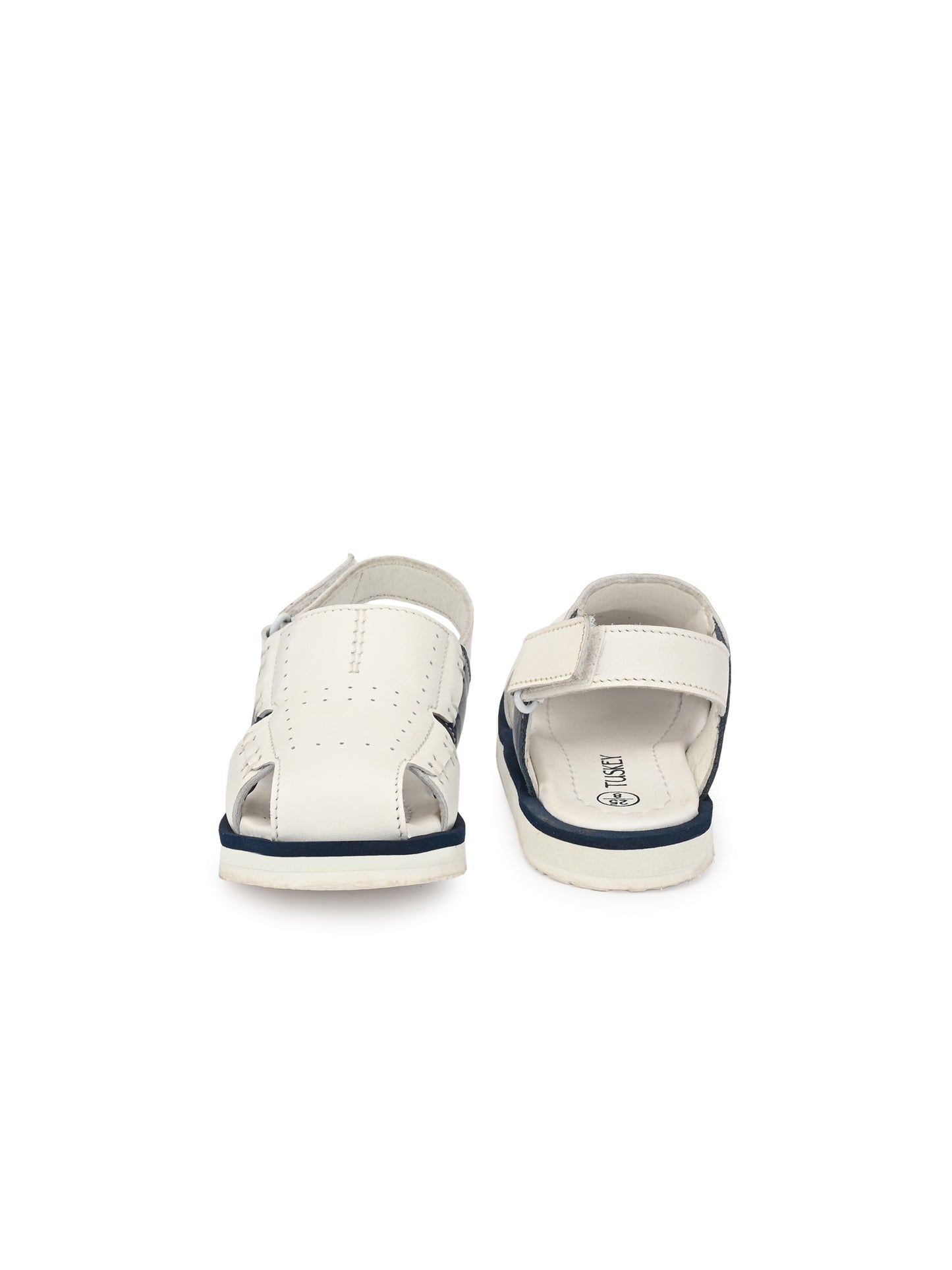 Tuskey Side Stitched Sandals - White
