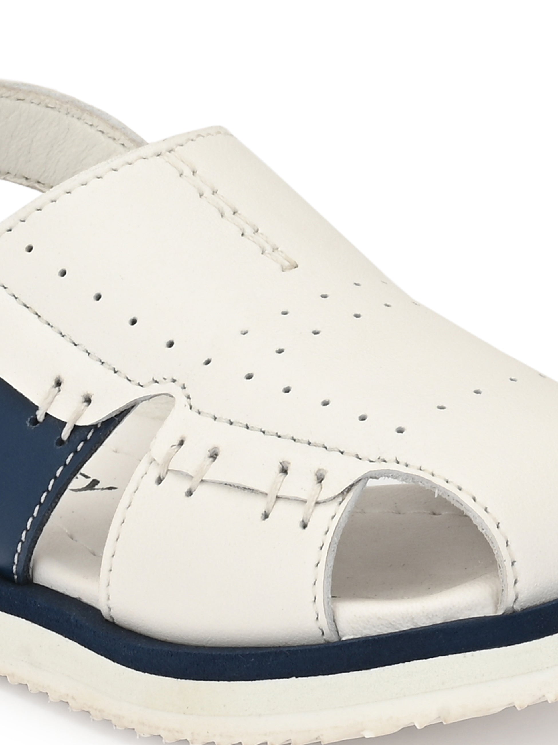 Tuskey Side Stitched Sandals - White