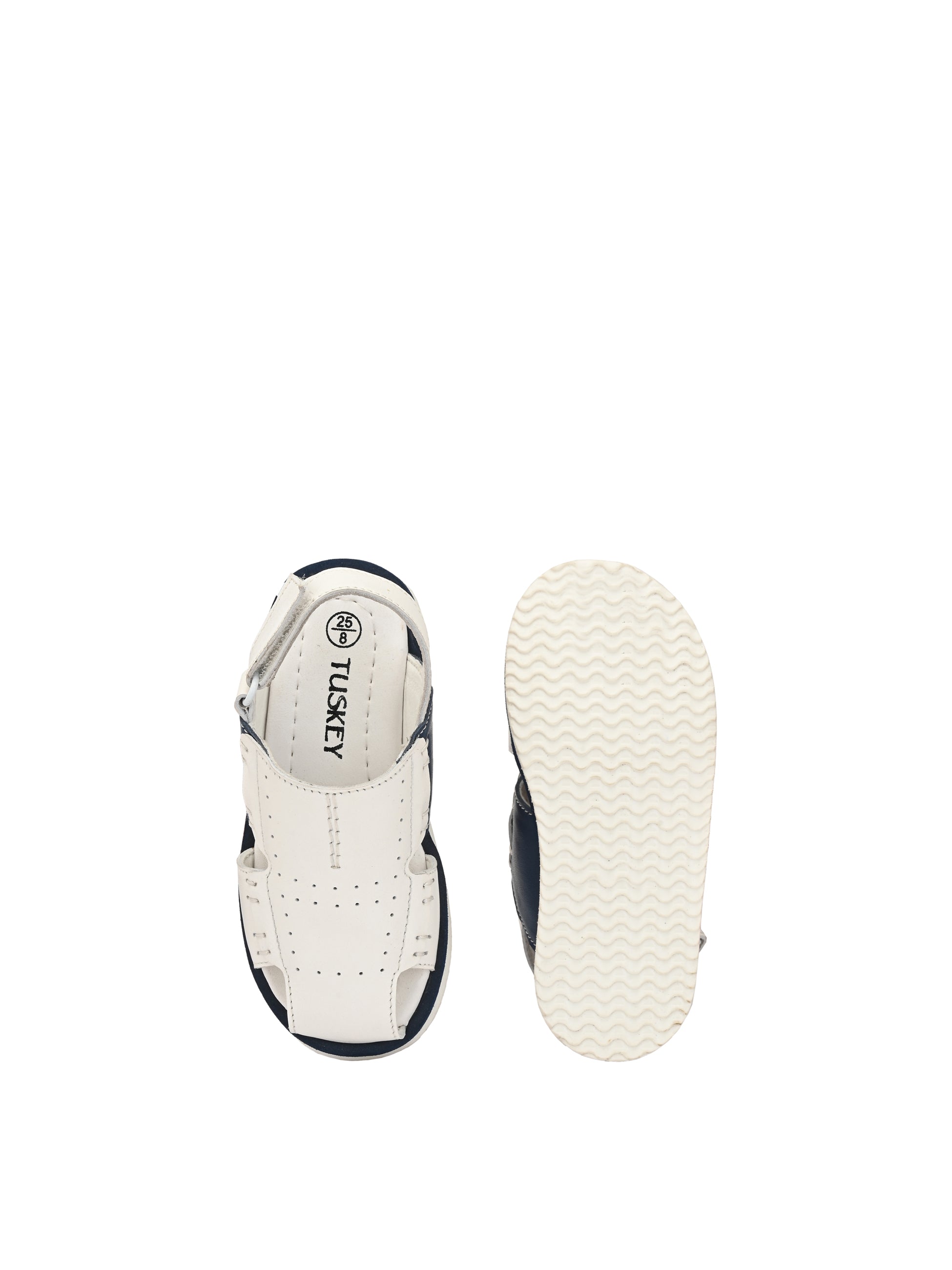 Tuskey Side Stitched Sandals - White