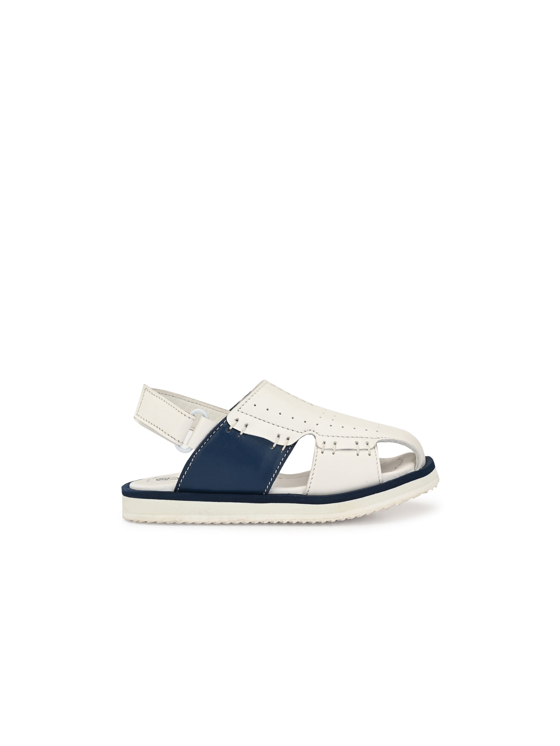 Tuskey Side Stitched Sandals - White