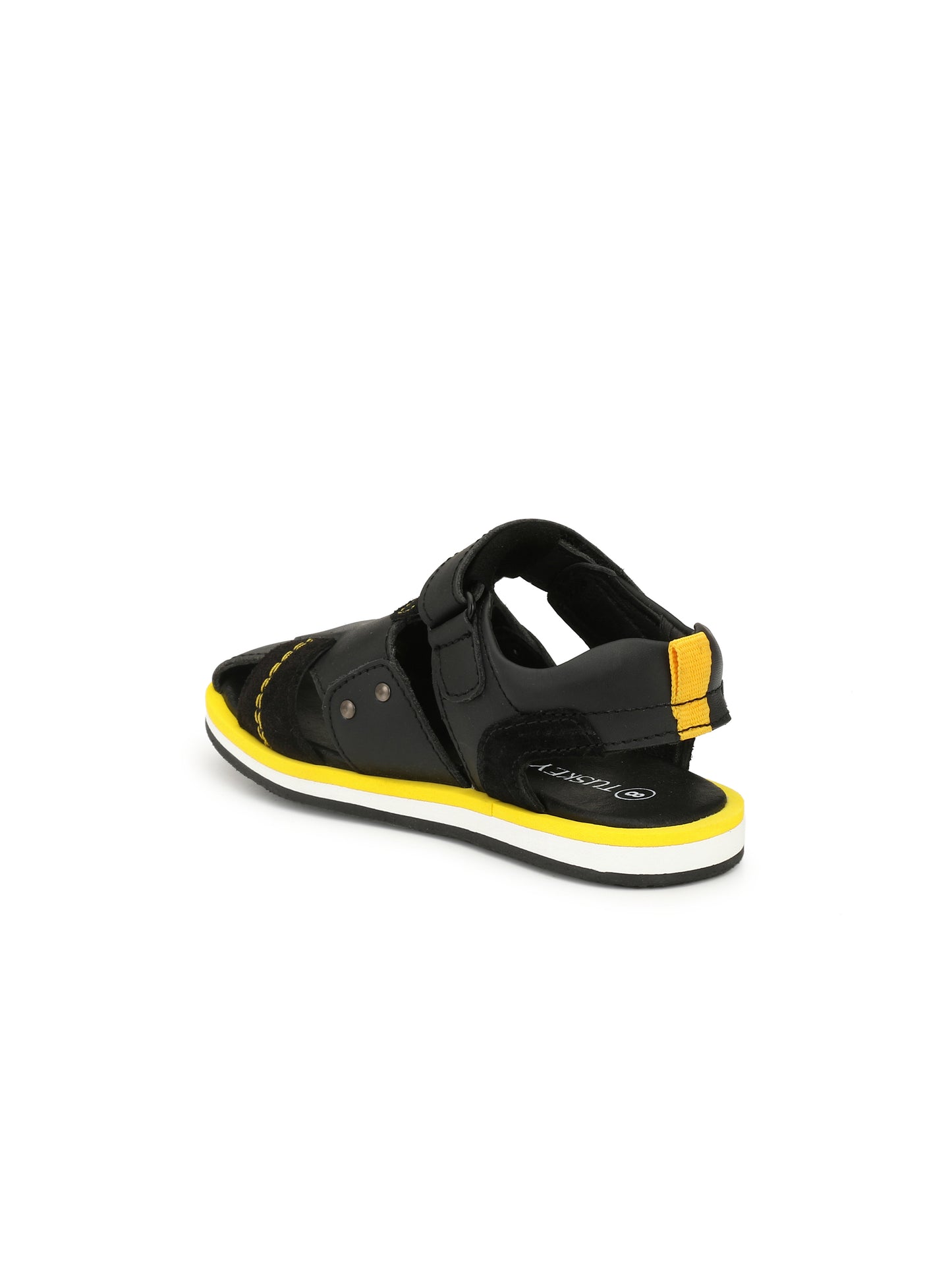 Tuskey Closed Toe Leather Sandals - Black