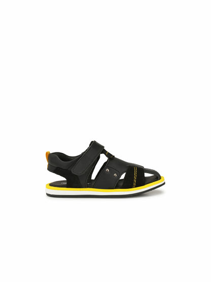 Tuskey Closed Toe Leather Sandals - Black
