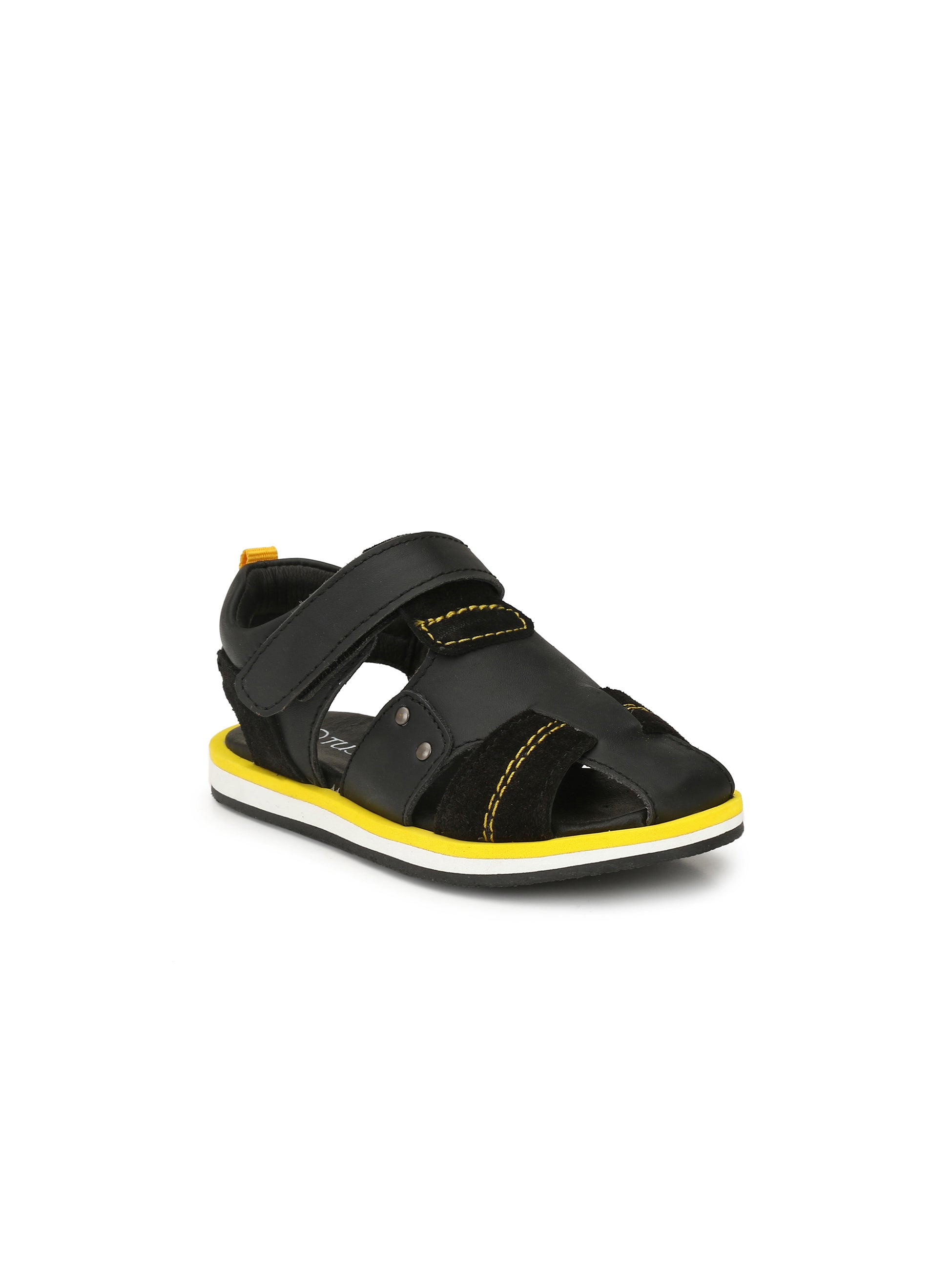 Tuskey Closed Toe Leather Sandals - Black